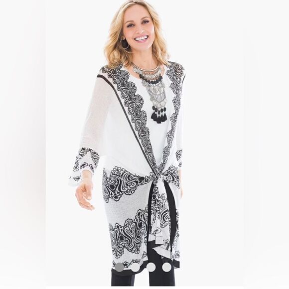 Chico's Marrakesh Drama Cardigan Size 2 - Picture 3 of 6